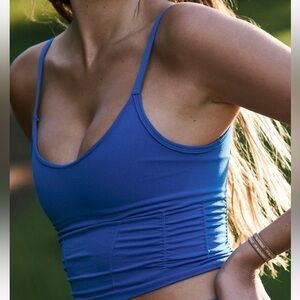 FREE PEOPLE | NWOT Good Karma Ruched Crop Tank in Mid Atlantic